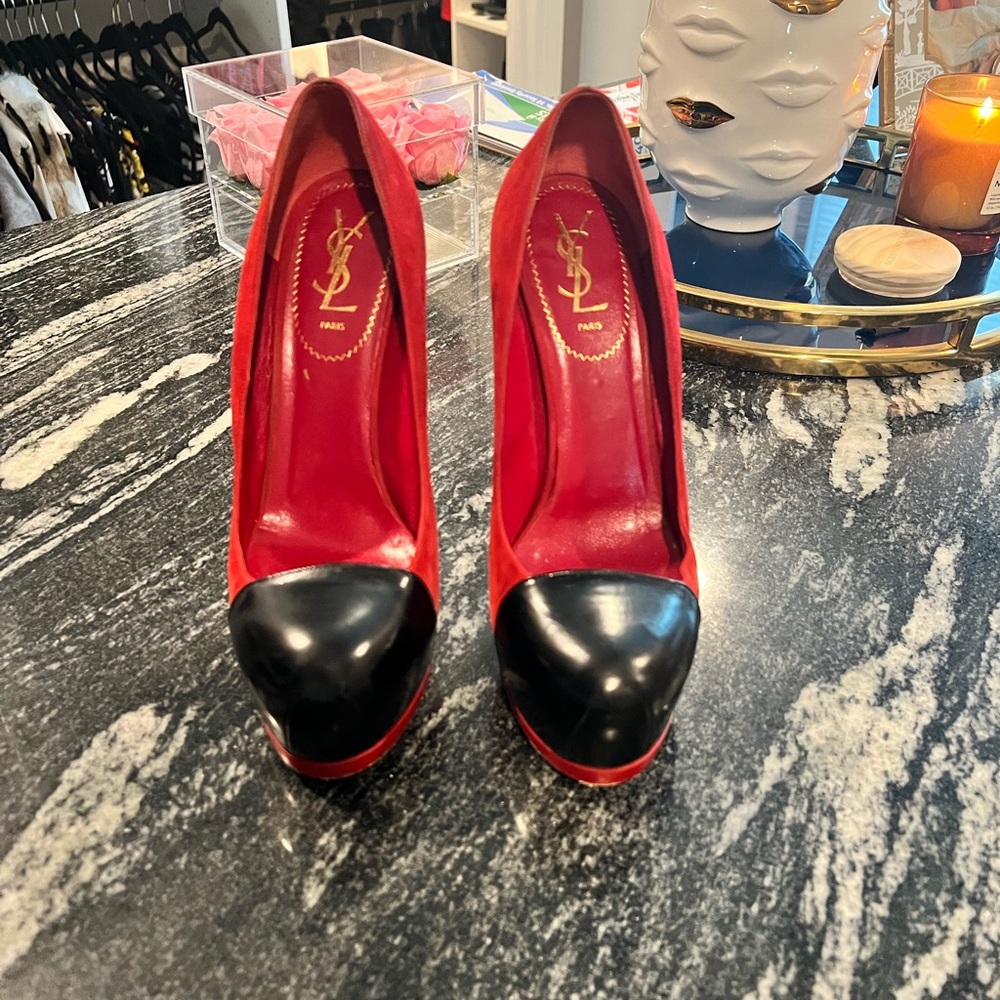 ❤️Red & Black YSL heels🖤 - Picture 4 of 13